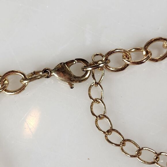 Orange & Gold Pendant Statement Necklace - Picture 5 of 5